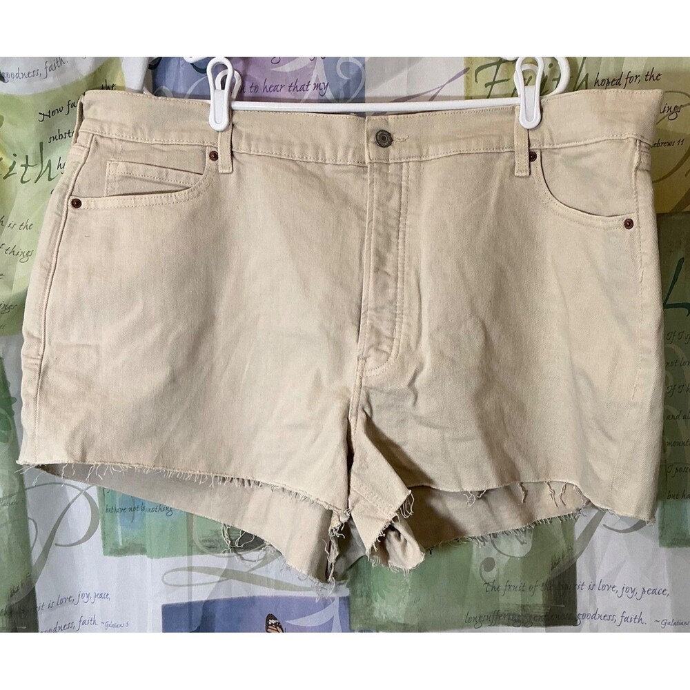 OLD NAVY Tan Jeans Denim Shorts Women Plus Size 24W Cutoff
